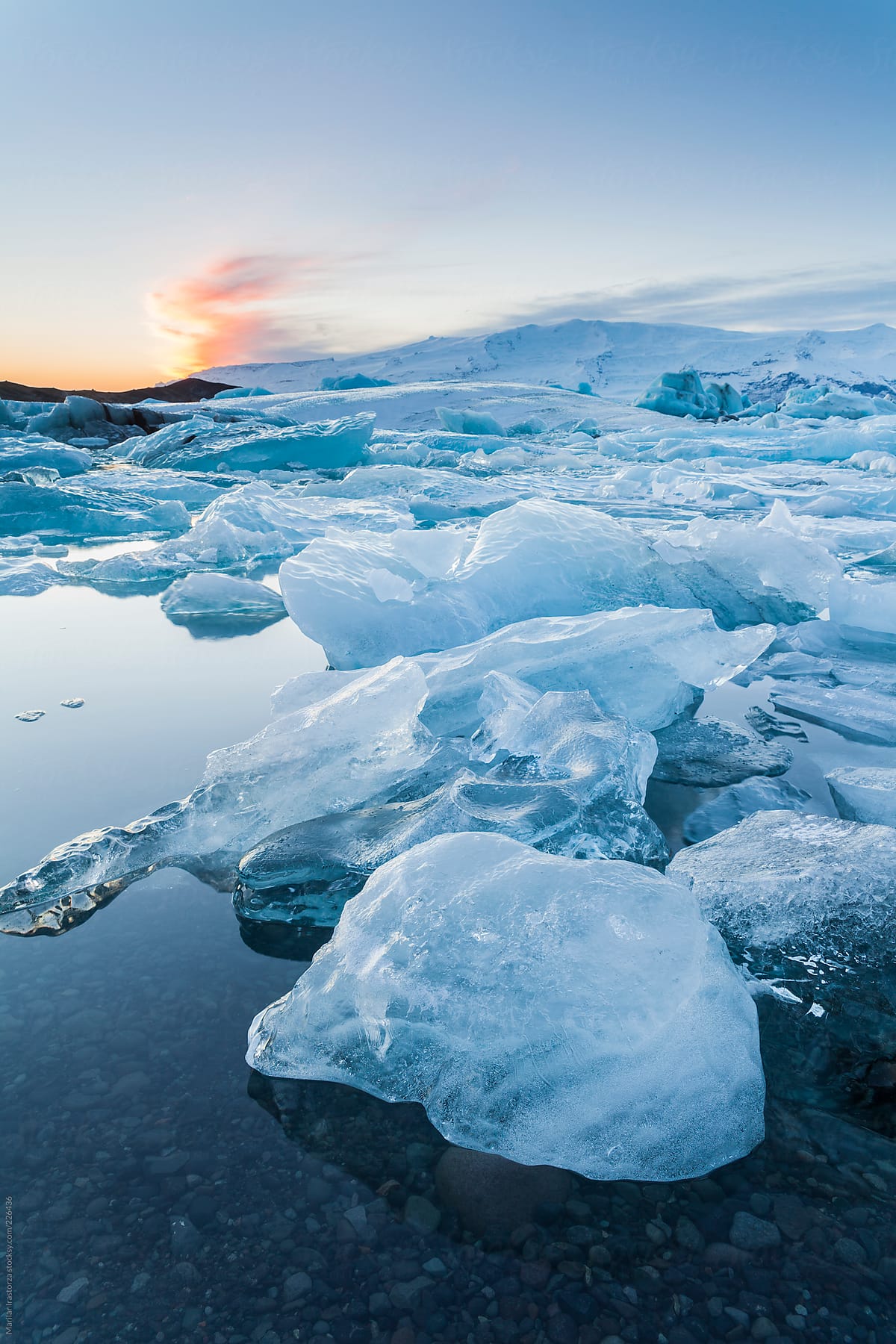 Icebergs Floating In Jokulsarlon Glacier Lagoon In Iceland By Stocksy