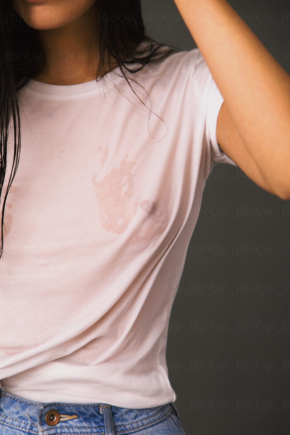 White tshirt nipple tease oiling free porn image