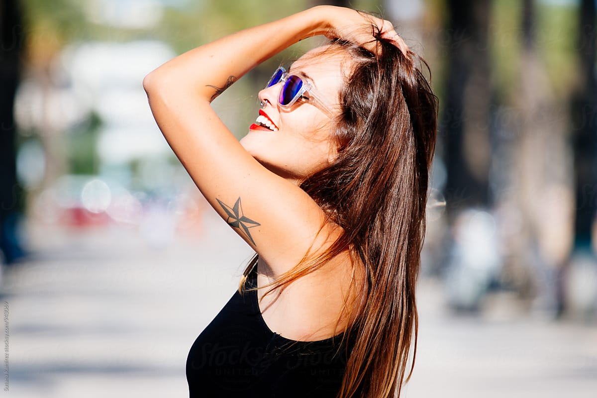 Portrait Of Beautiful Woman With Sunglasses By Stocksy Contributor