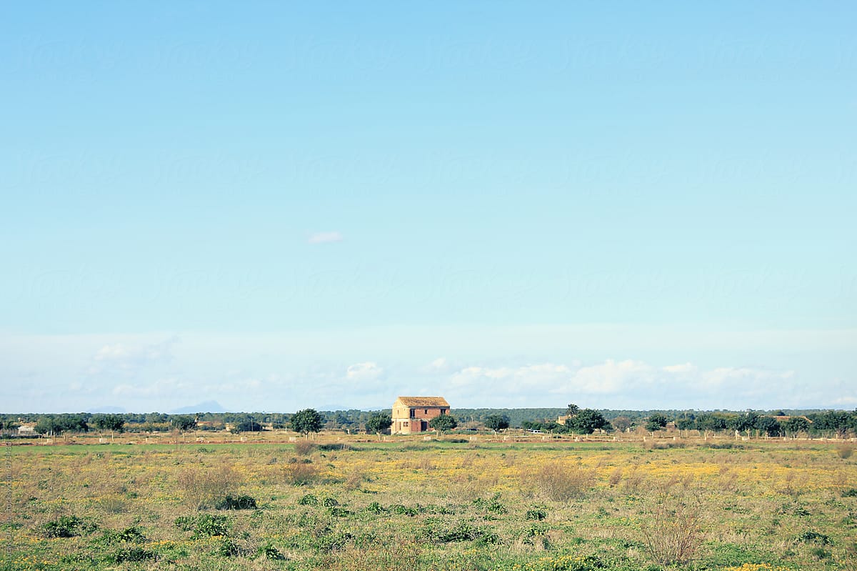 Mallorca Landscape With A Rural House In The Distance By Stocksy Contributor Lucas Ottone
