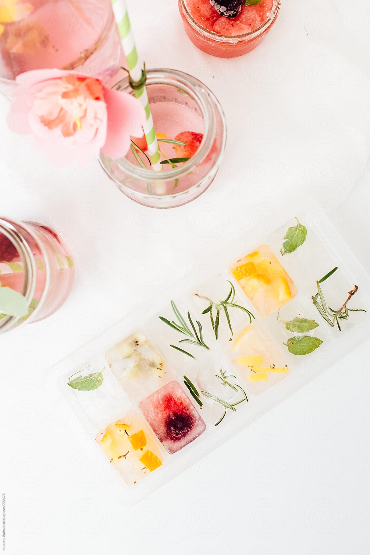 Fruity Ice Cubes and Rose Ice Tea