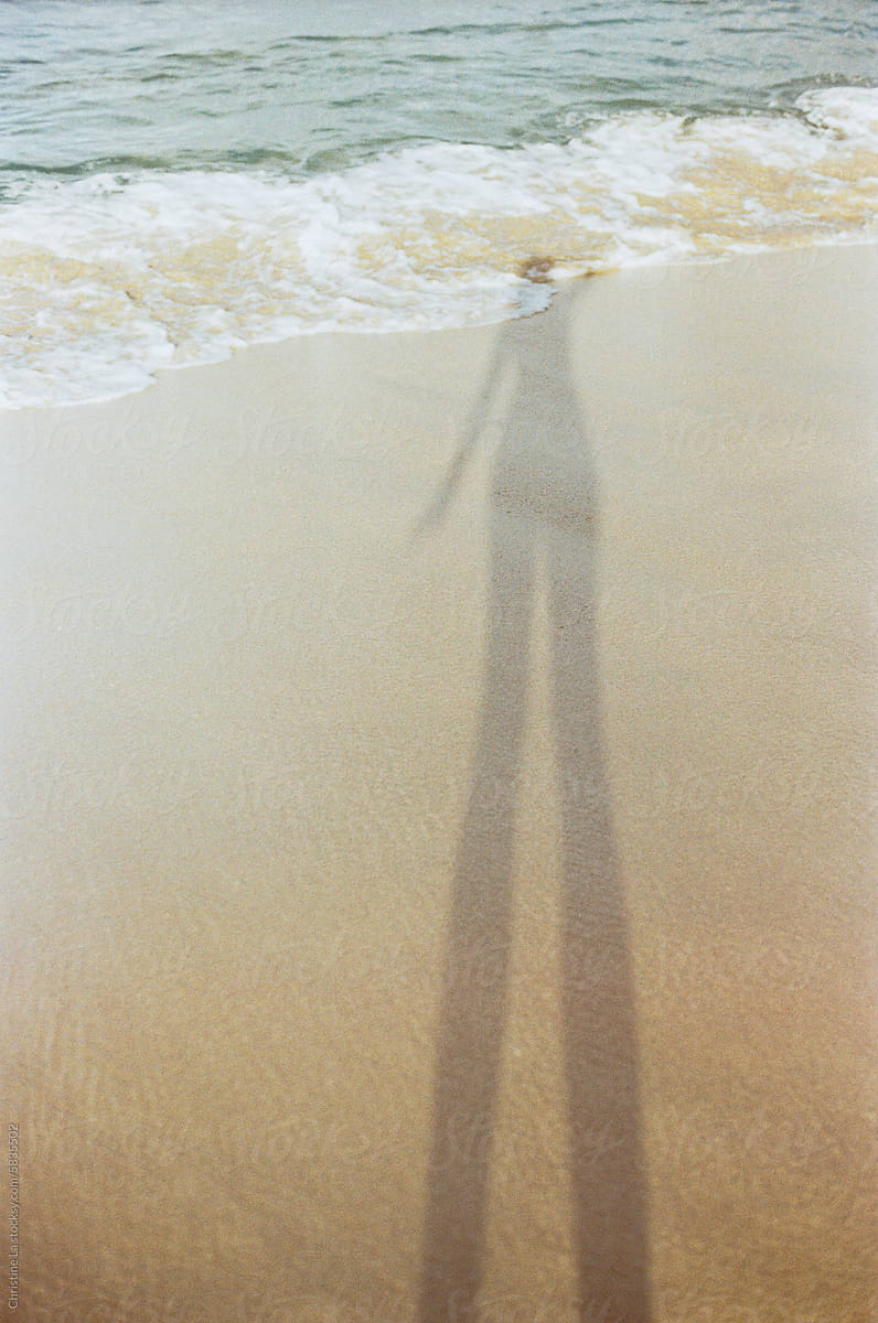 Shadow Silhouette Selfie On Beach