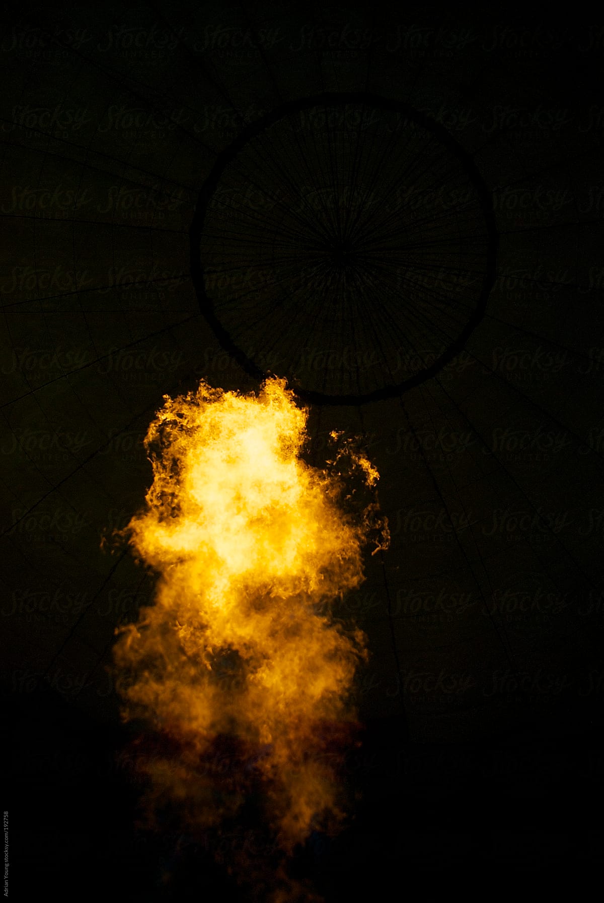Burner Flame Inside a Hot Air Balloon