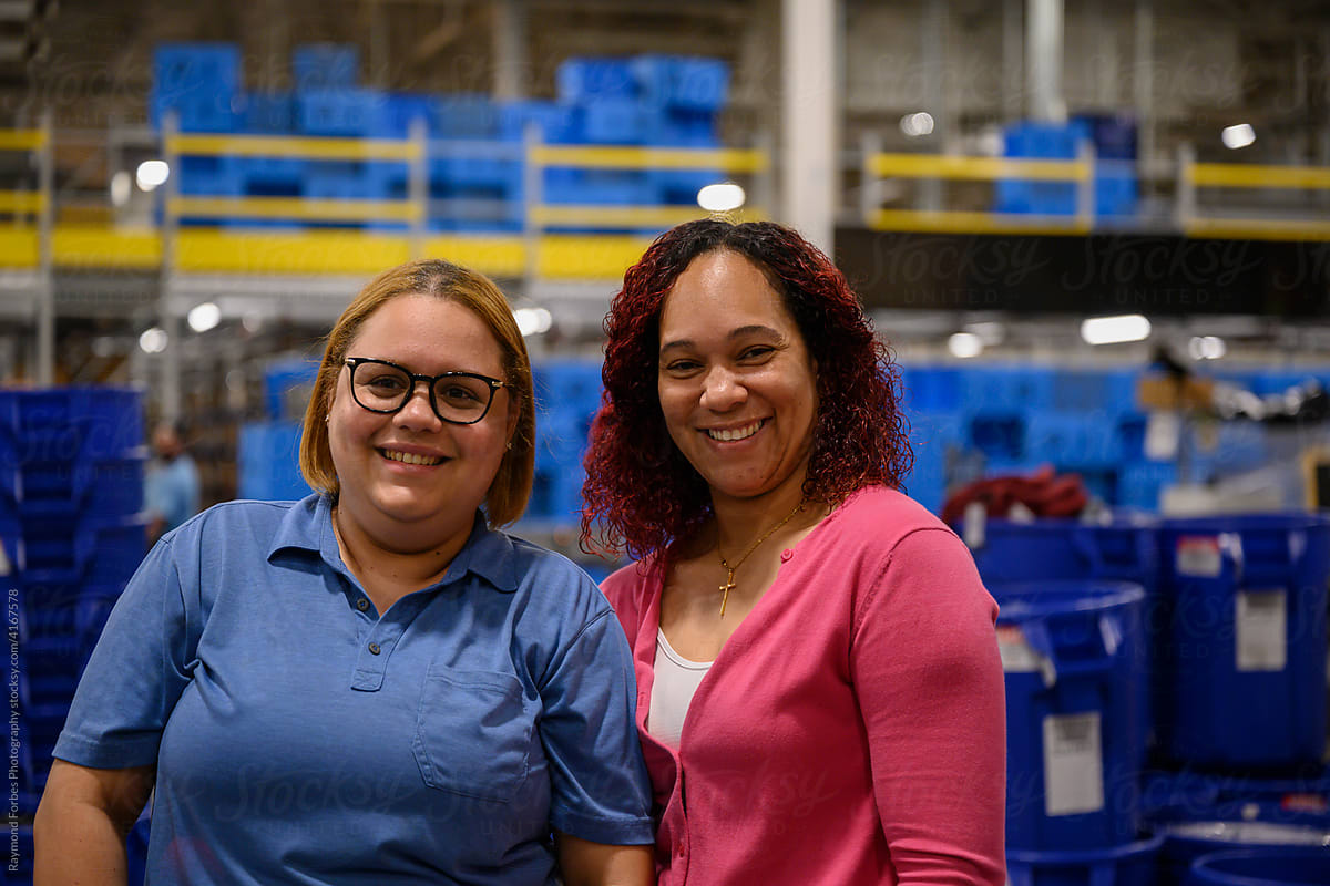 Portrait of Two workers together at warehouse