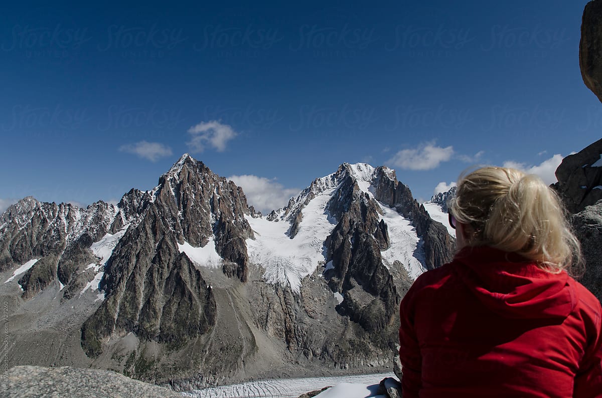 Young woman taking in the view of the mountains