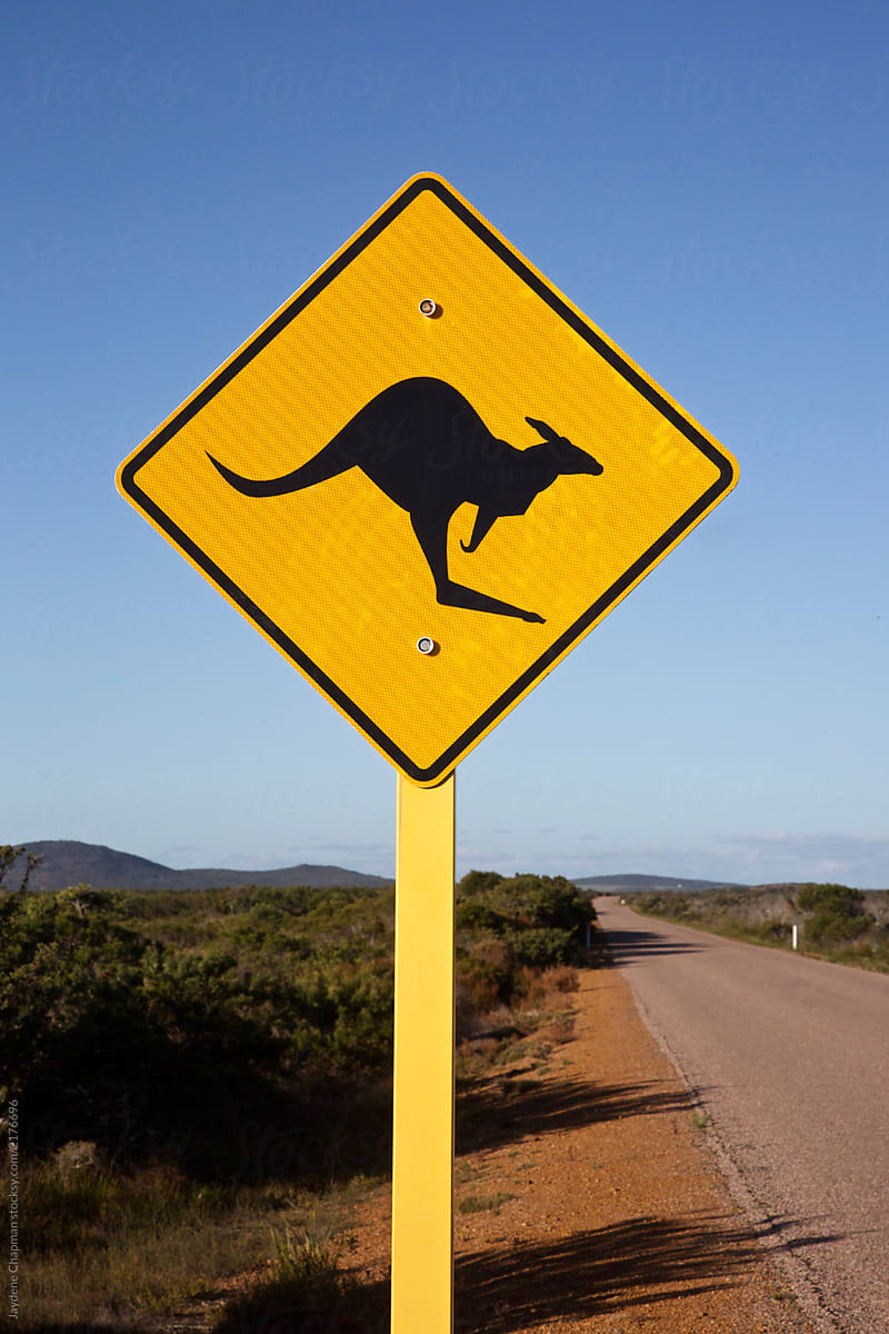 Iconic Australian Kangaroo Road Sign