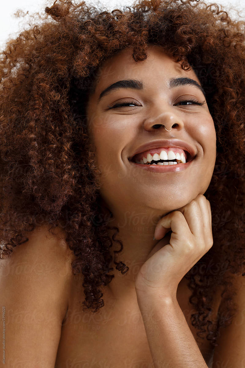 African American Woman Nude Portrait Smiling Naturally Over White Free Download Nude Photo Gallery