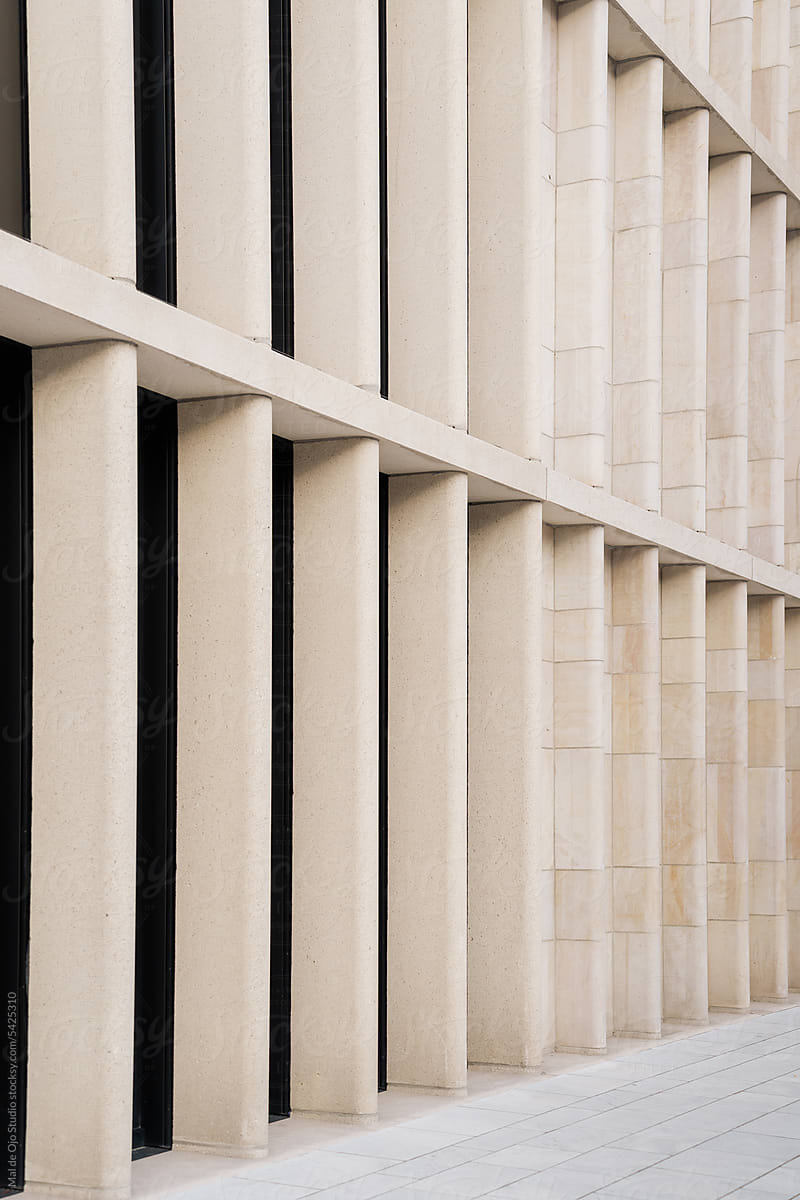 Close-up of a concrete columns in a building