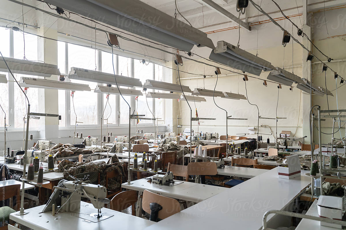 Spacious Bright Sewing Factory Room