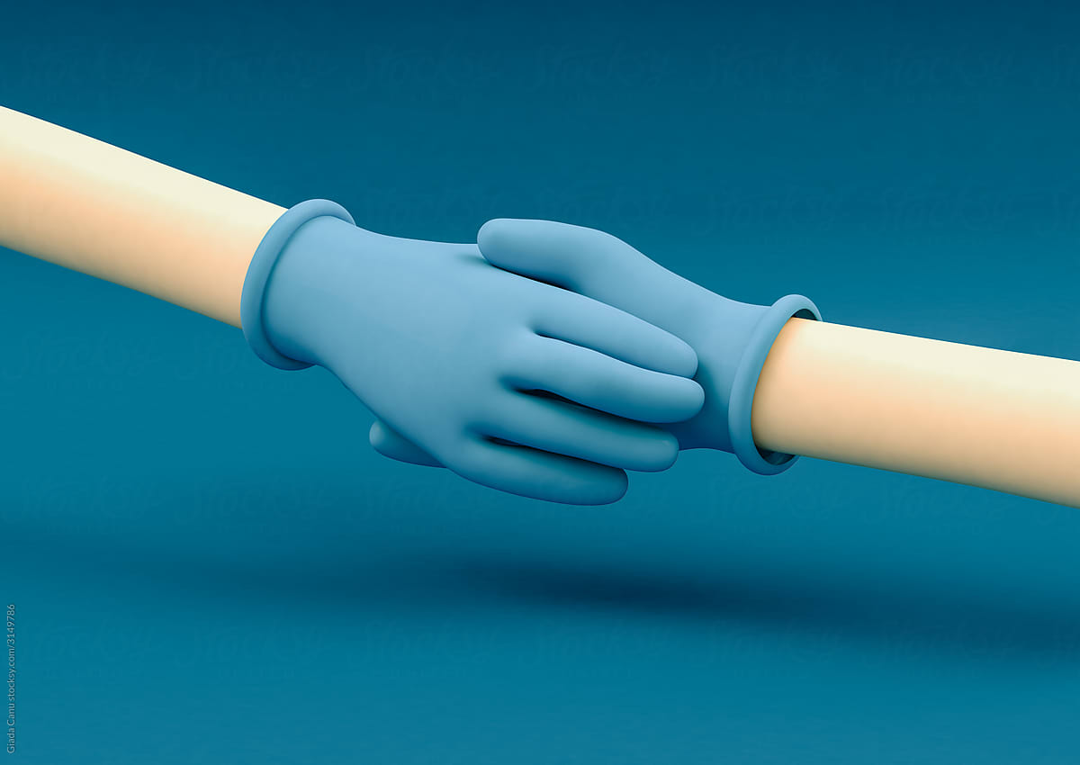 Handshake with gloves