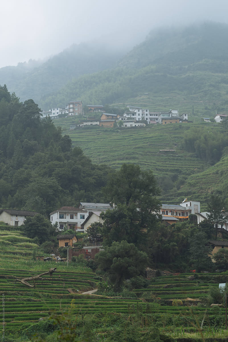 Ancient village in the mountains, Zhejiang, China