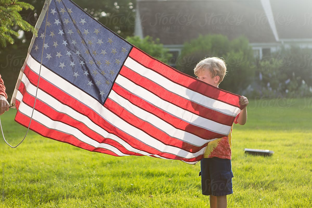 Boy with American Flag