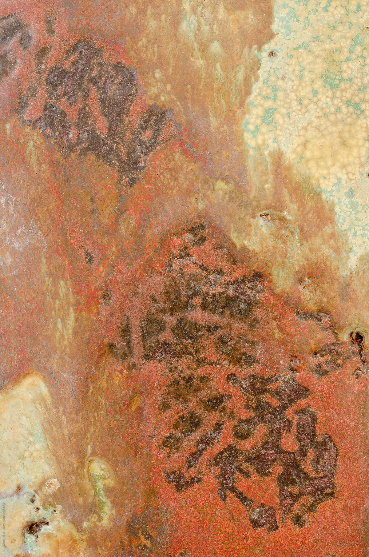 closeup macro macrophotograph abstract paint patterns ceramic outdoor planter