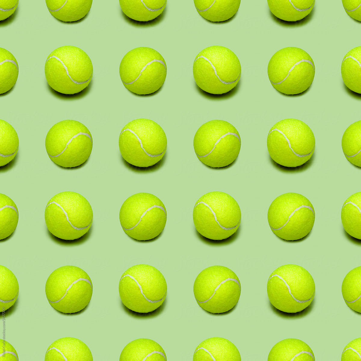 Tennis Ball Pattern On Pale Green by Eldad Carin - Pattern, Tennis Ball