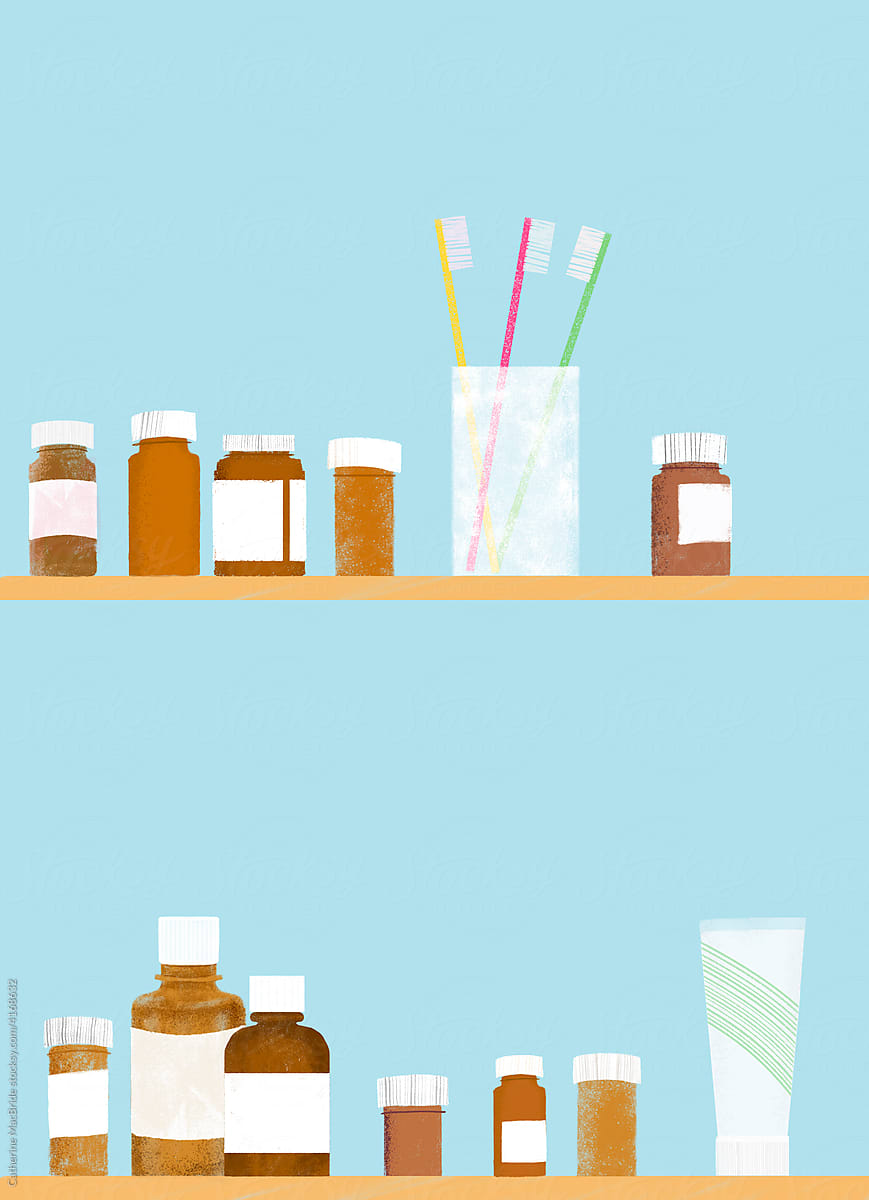 An Illustration of the inside of a Medicine Cabinet