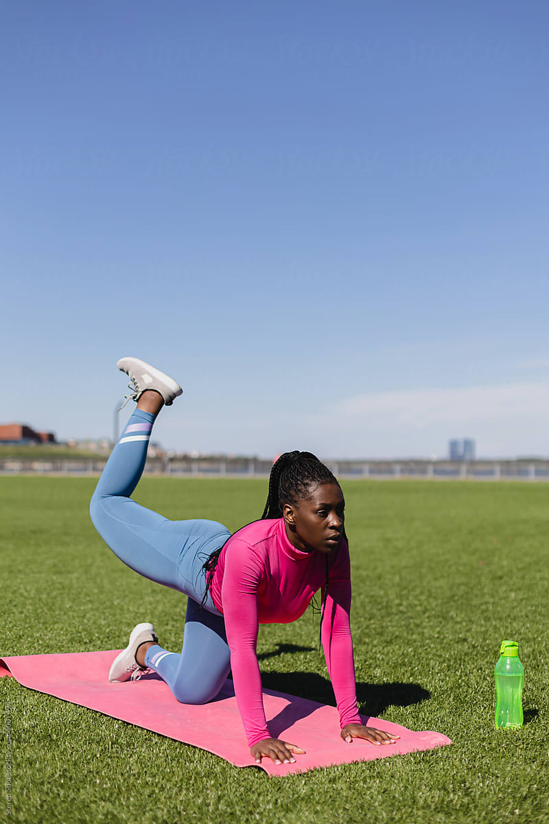 Premium Photo  Thinking vision and fitness with a sports black woman standing  arms crossed outdoor in nature exercise training and workout with a female  athlete listening to music during cardio or