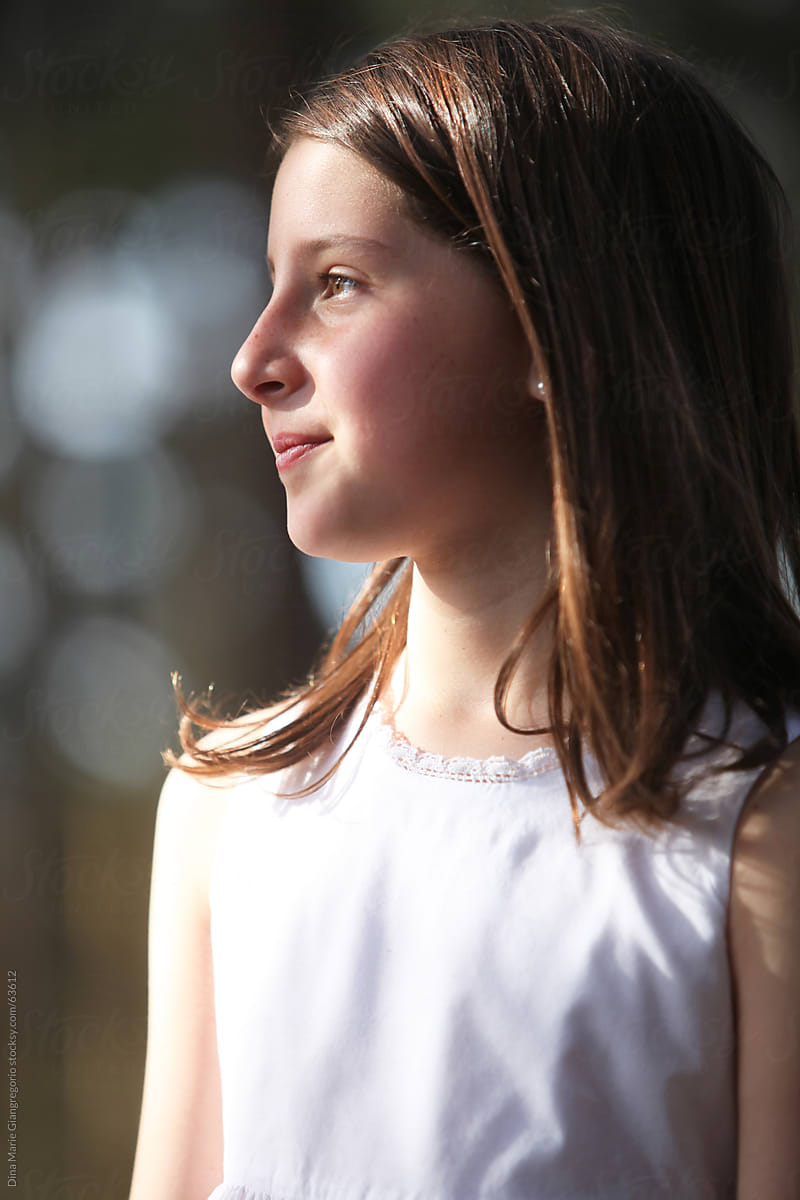 Side Profile Of Young Girl By Dina Marie Giangregorio