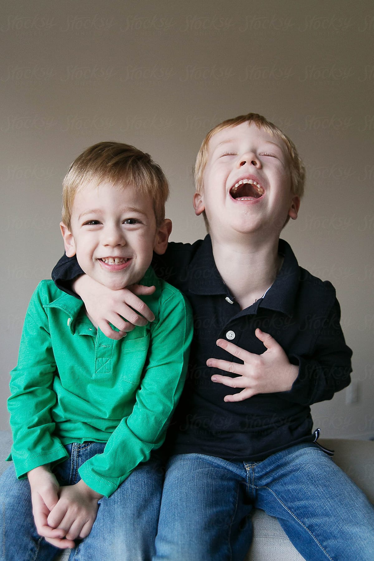 Two Young Boys Laughing by Meghan Boyer pic