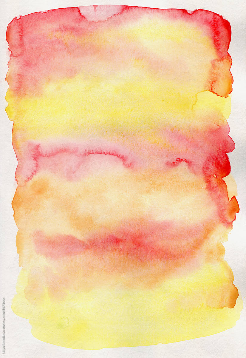 Yellow, orange and red watercolor texture