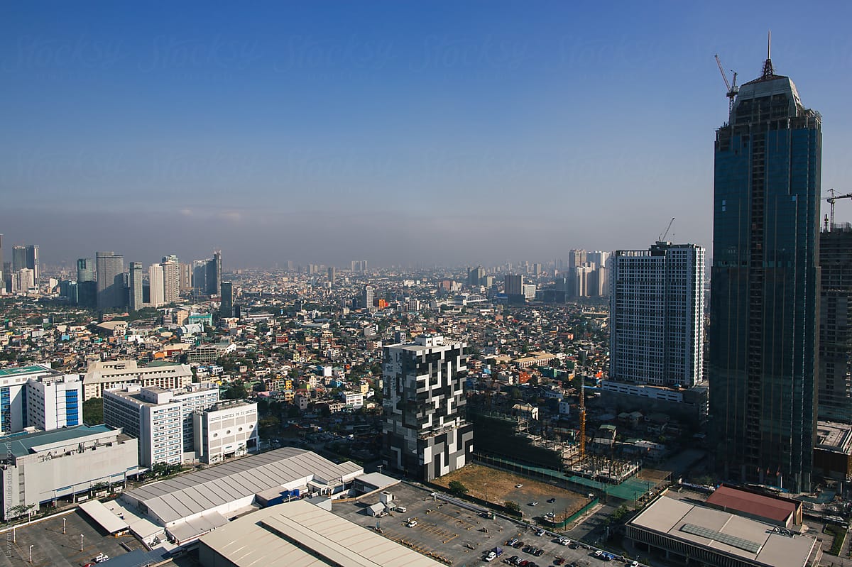 Cityscape showing both commercial and residential areas of the city