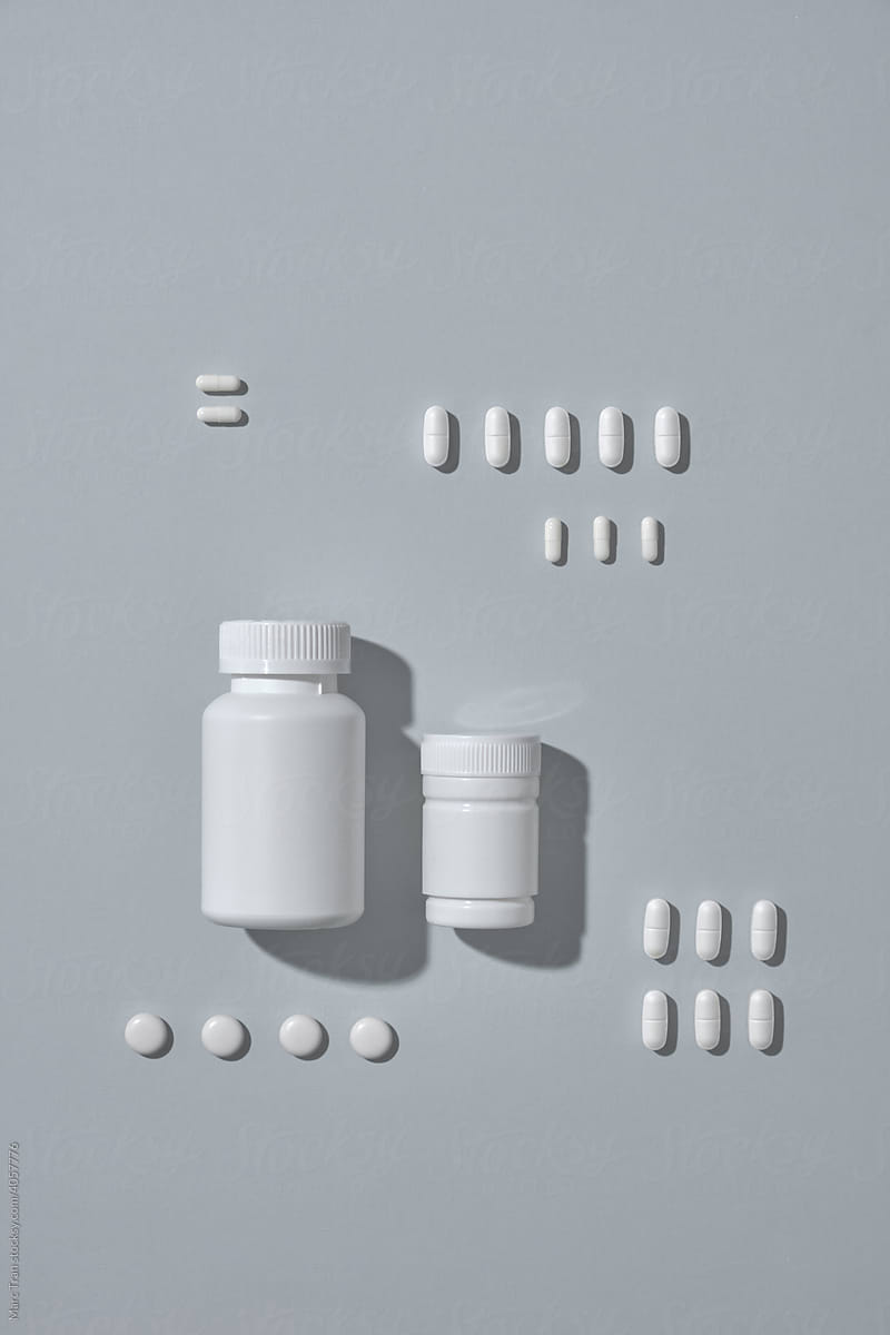 Pills and Bottles. Pharmacology concept