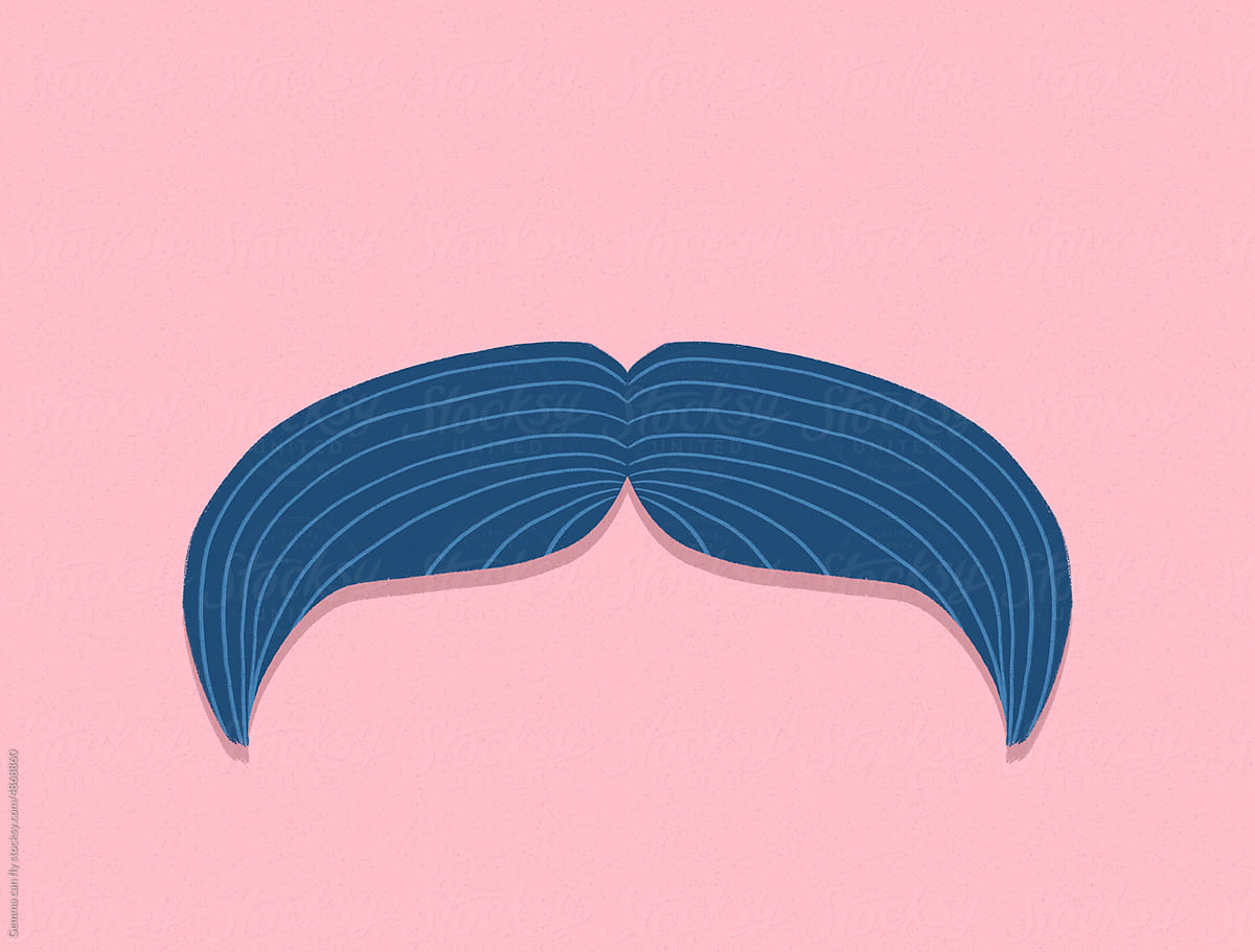 Movember. November blue moustache copy space