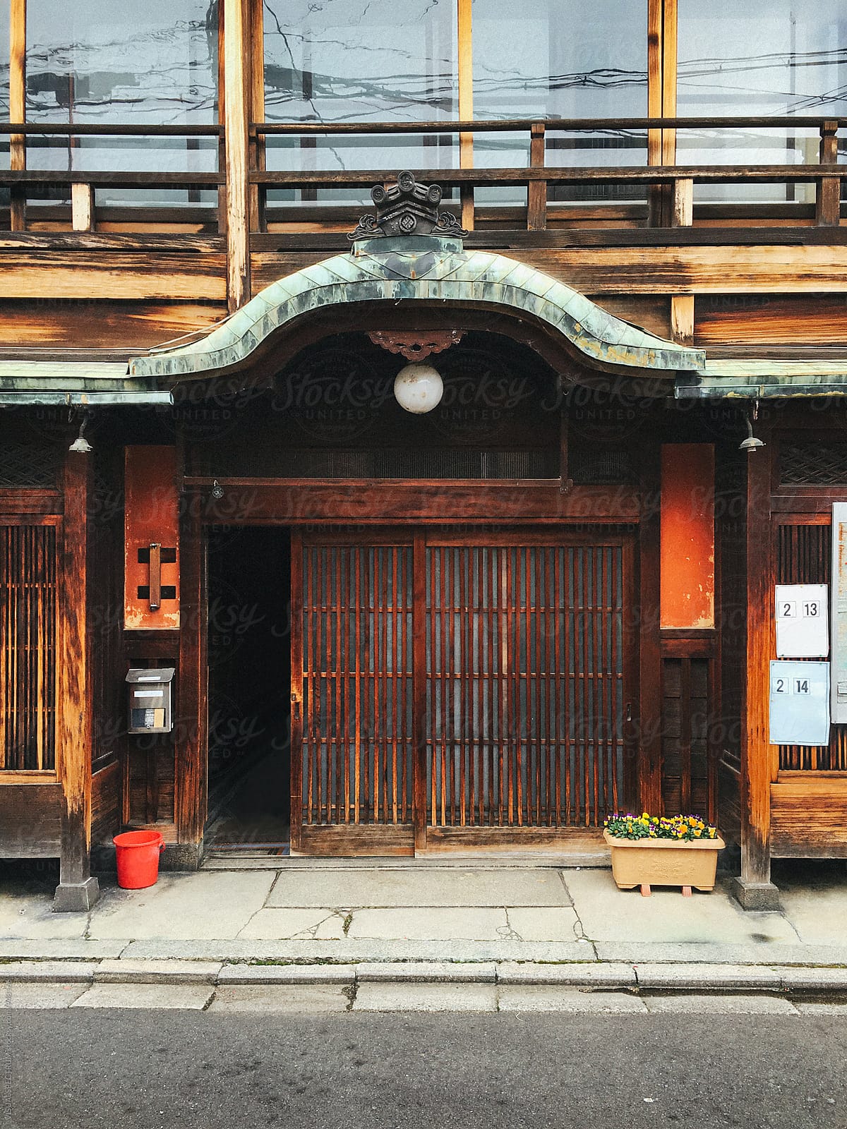 Japanese Architecture - Traditional Kyoto Wooden House Entrance