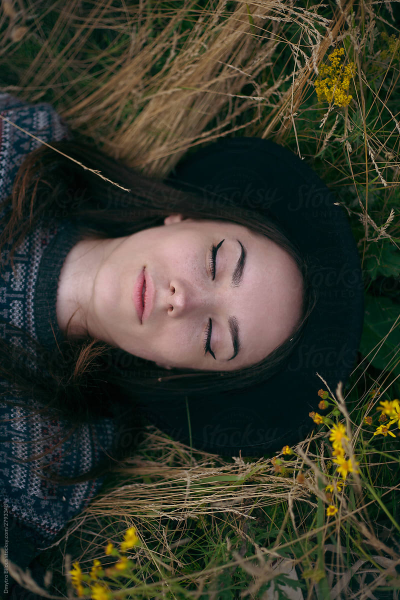 portrait of a girl in the grass