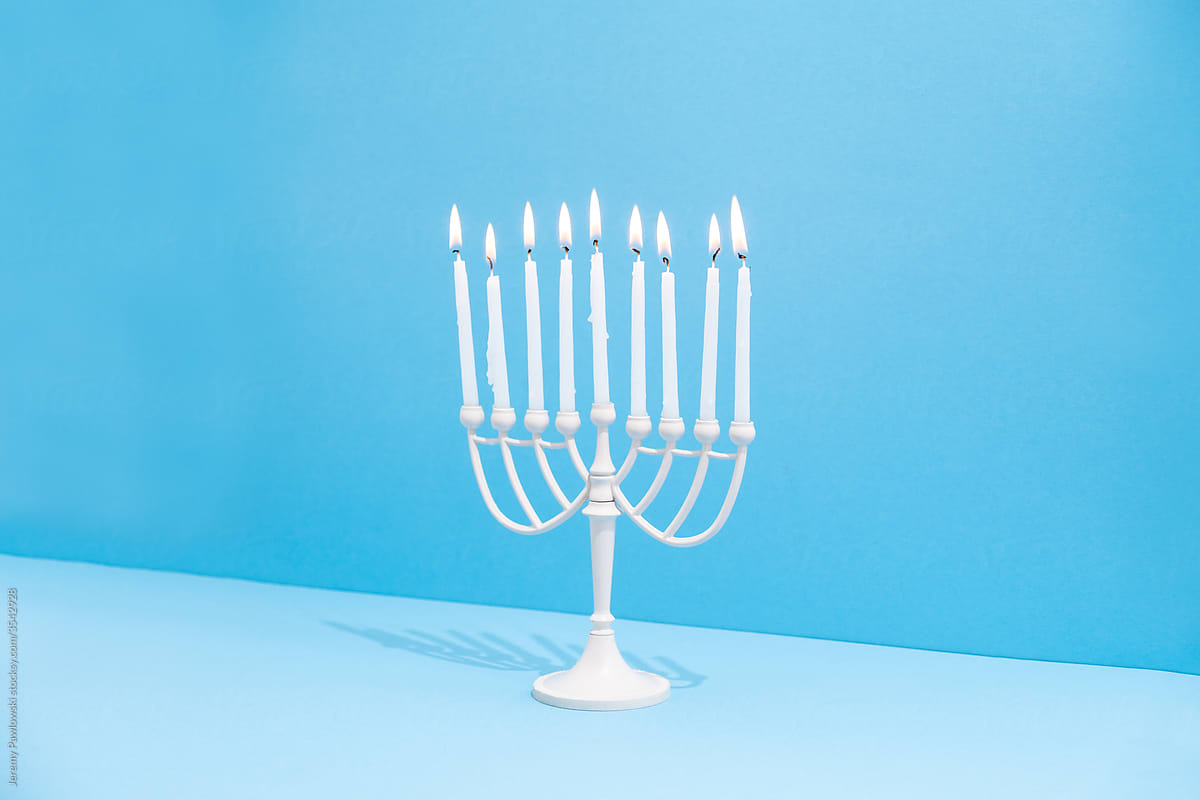 Hanukkah Menorah With Candles