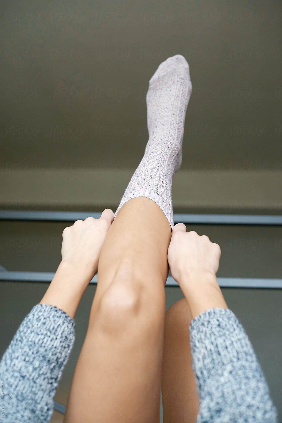 woman wearing socks