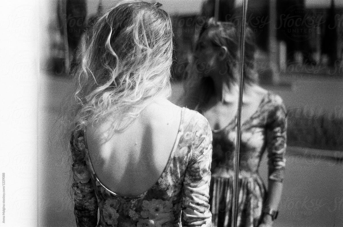 A Anonymous Beautiful Woman In Front Of A Mirror By Stocksy Contributor Anna Malgina Stocksy