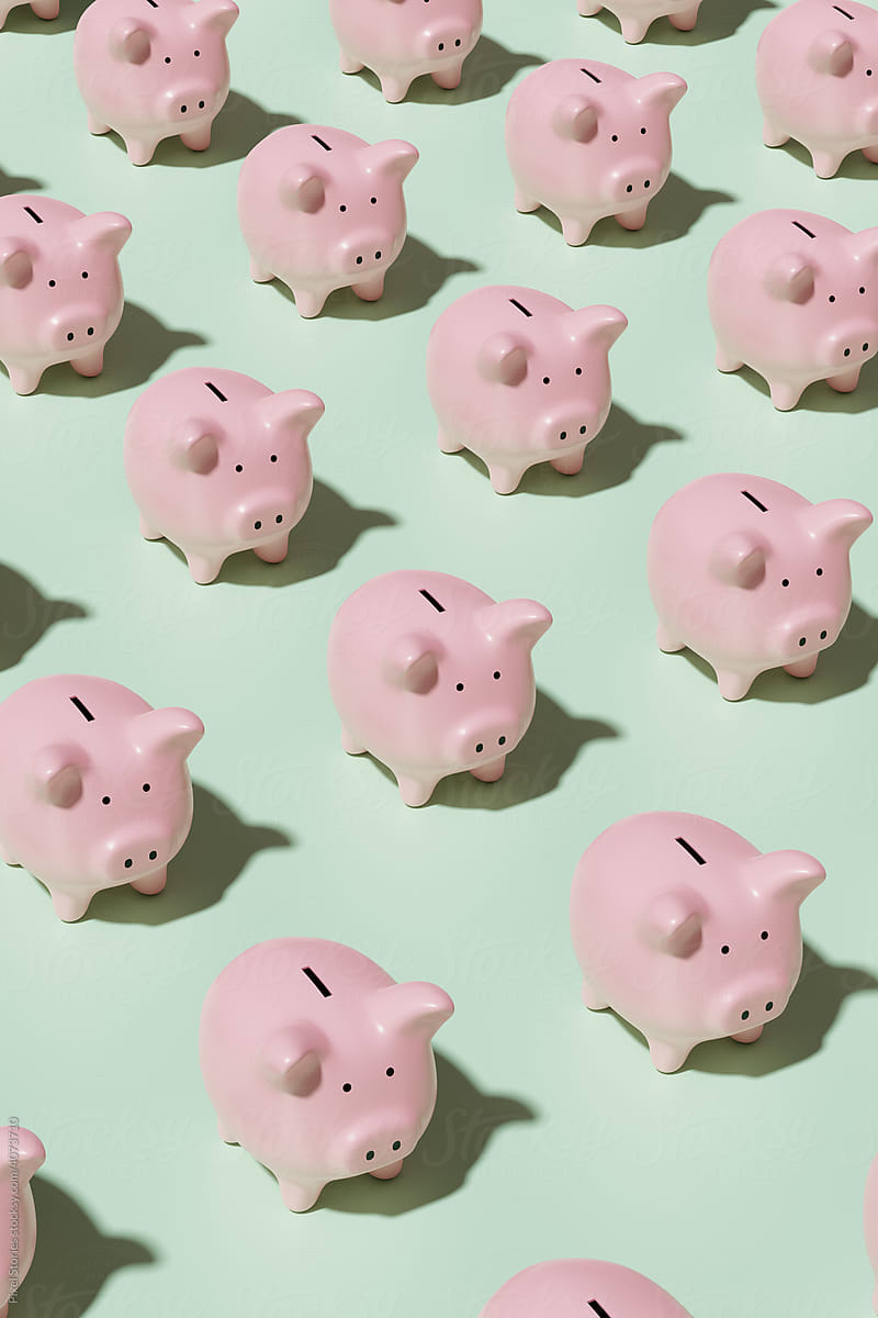 Piggy bank savings background