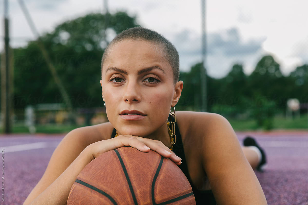 Short-Haired Female Basketball Player Portrait