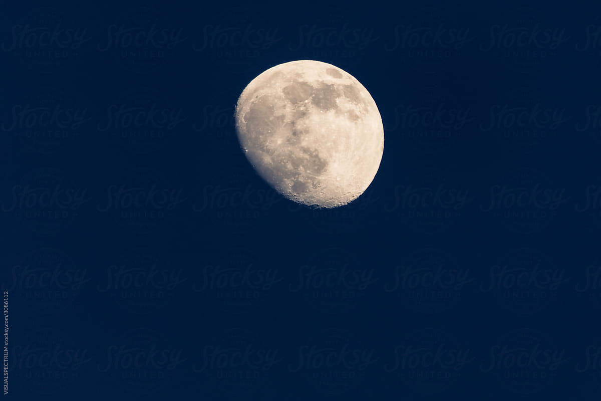 Waxing Winter Moon Closeup