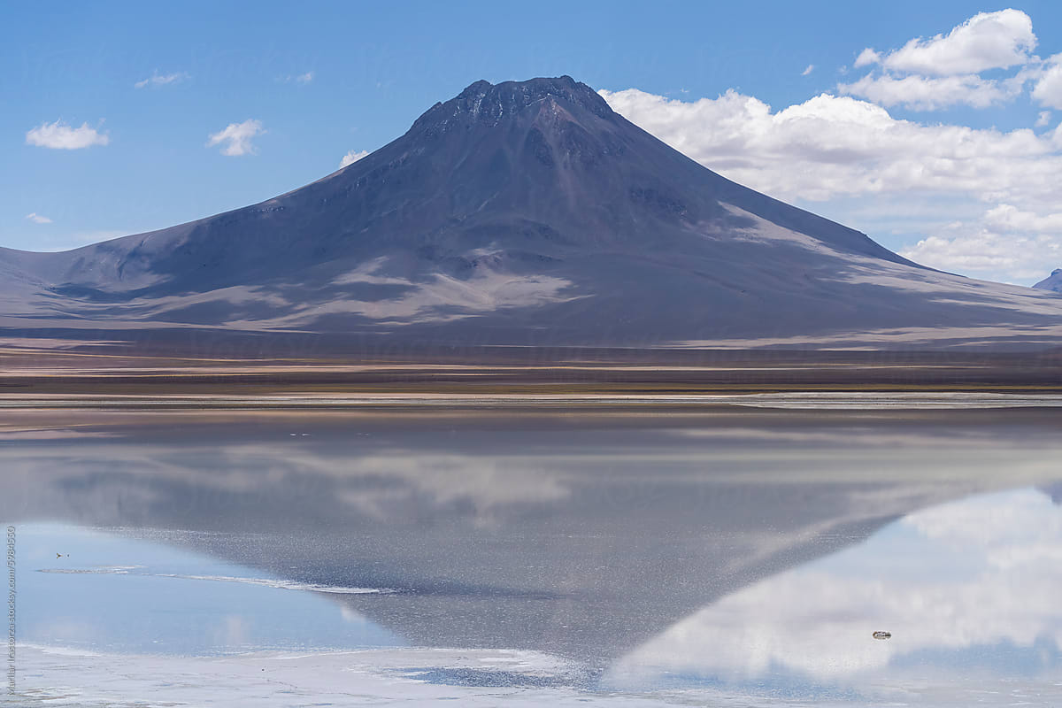 Laguna Lejía With The Lascar Volcano In The Background