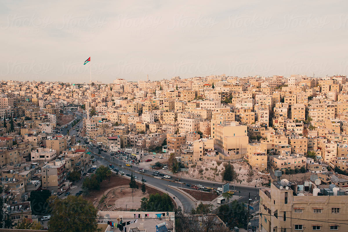 Top city view of Amman, Jordan