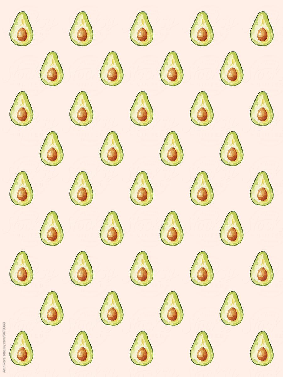 Minimalist avocado pattern illustration that is both versatile
