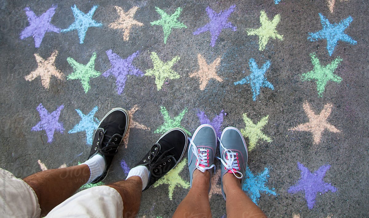 Couple with colored stars