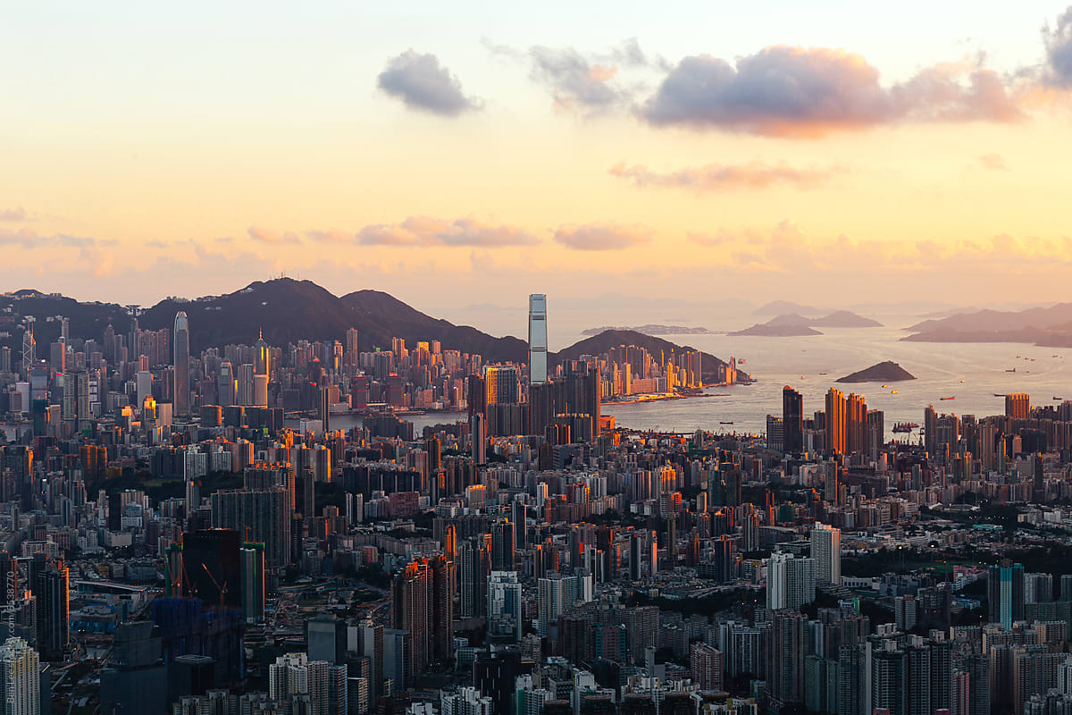 Sunset over Kowloon & Hong Kong