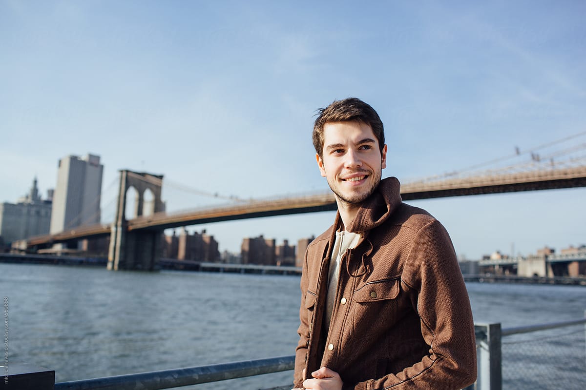 Happy man along the East River