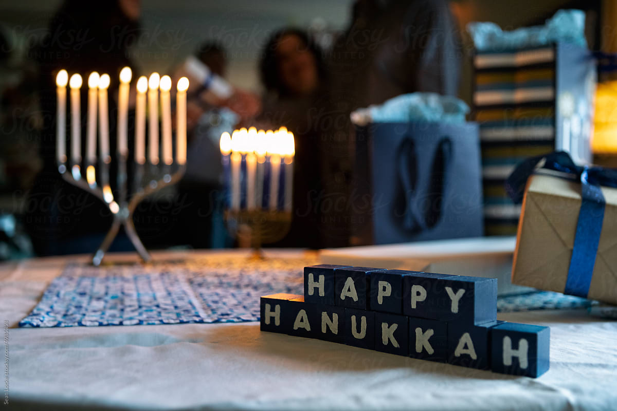 Hanukkah: Blocks Spell Out Happy Hanukkah