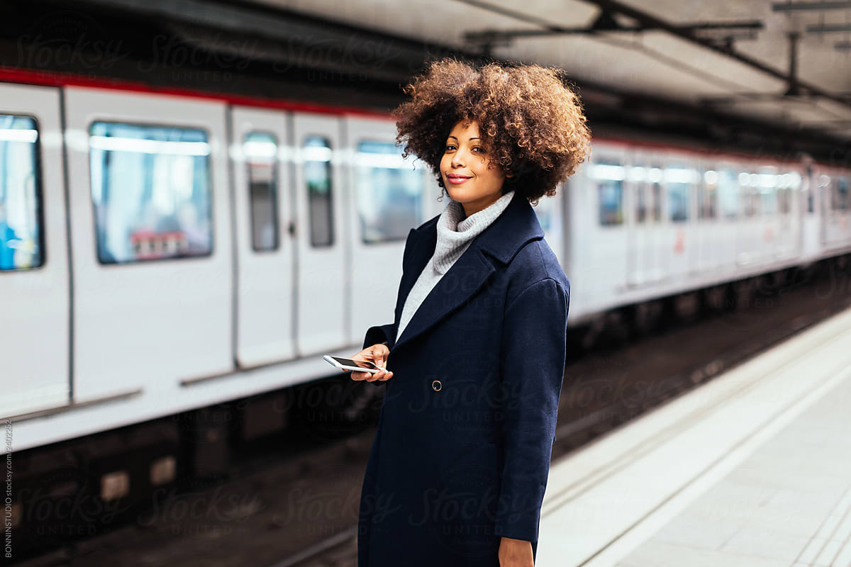 Mature afro hairstyle woman.