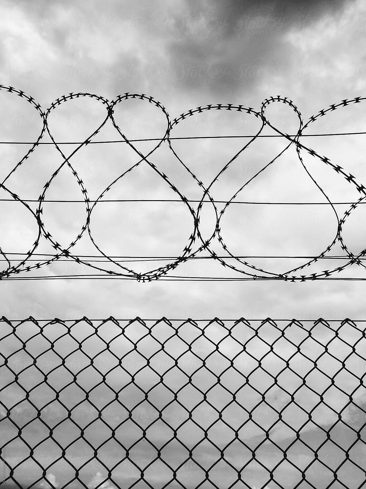 Barbed wire at airport