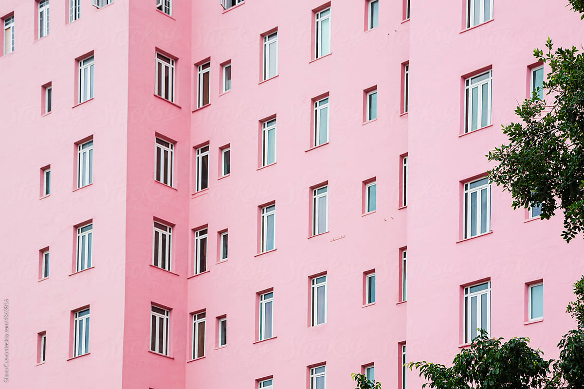 Minimal pink building