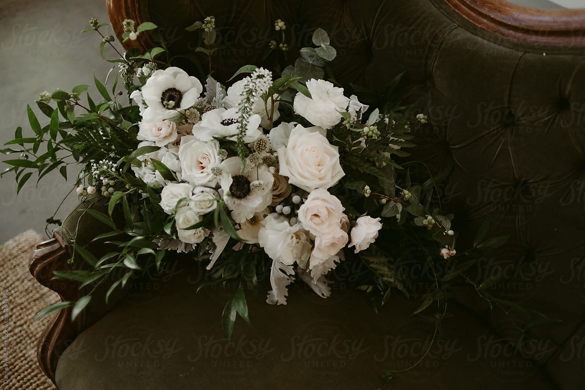 All White Dried Flowers In Arrangement by Stocksy Contributor