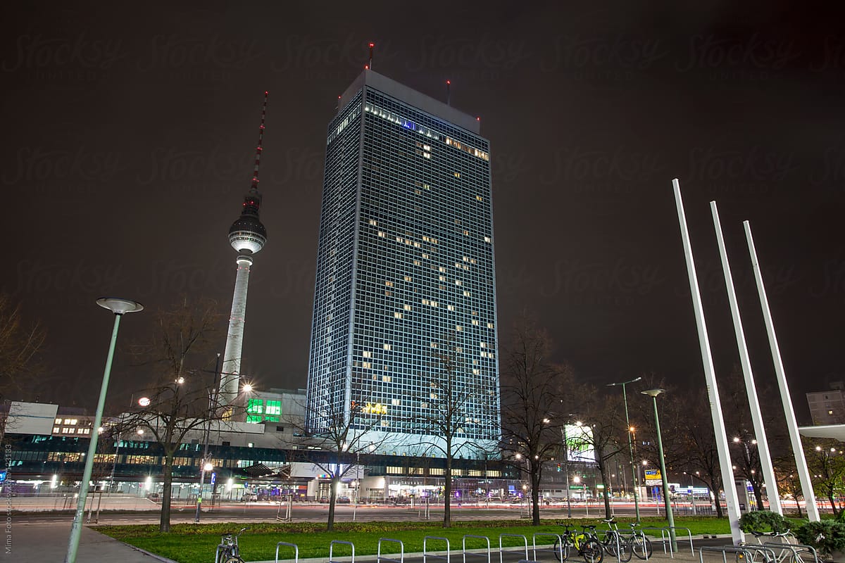 Berlin Alexanderplatz at night