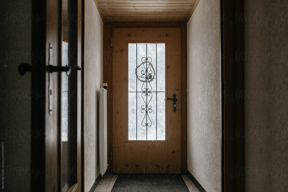 Hallway with Wooden Door