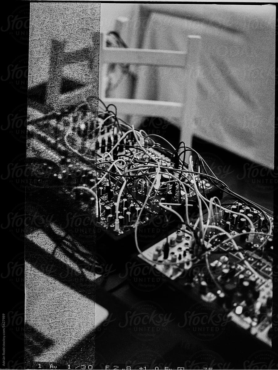 Close-Up of a Modular Synthesizer in a Studio