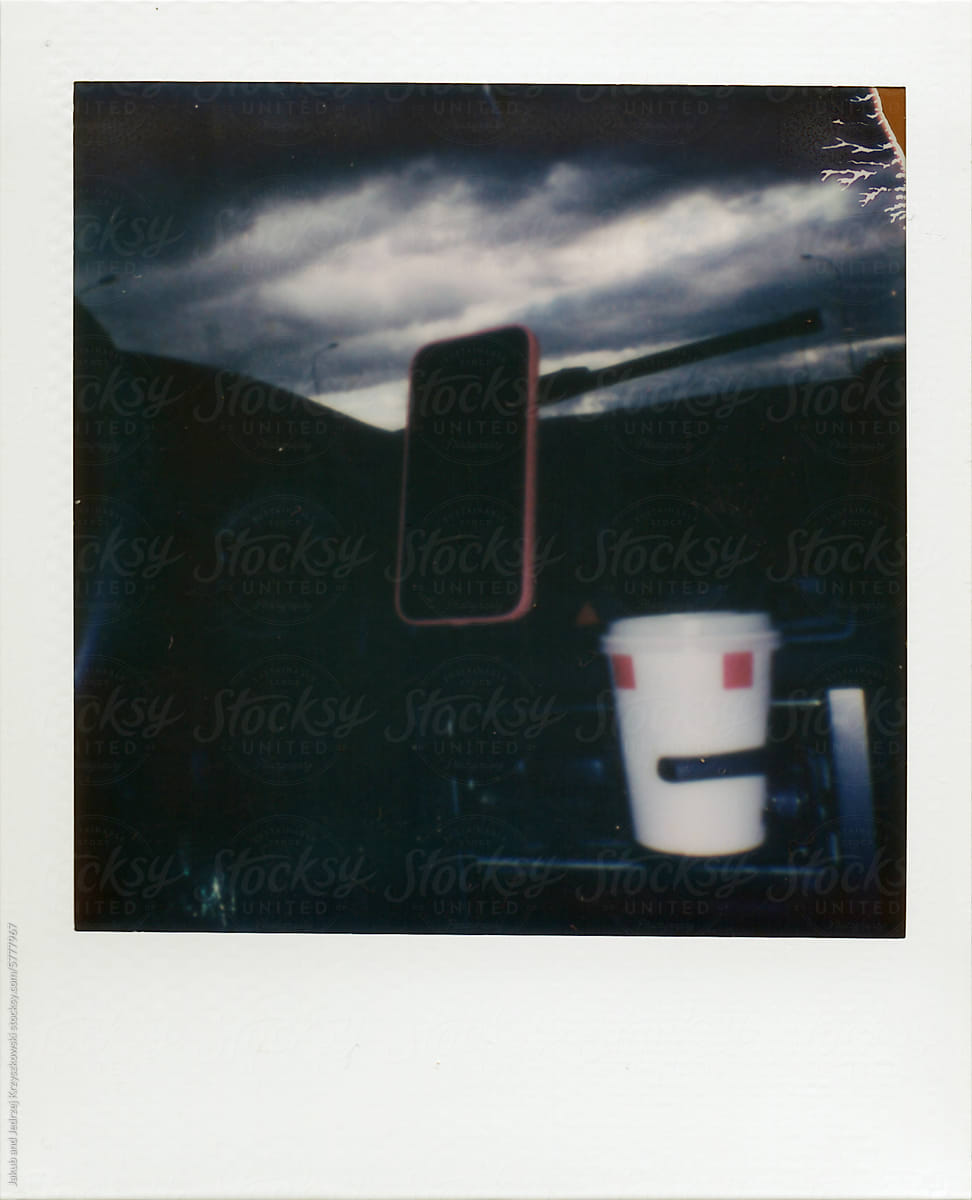 Car Ride During Stormy Weather (Polaroid)