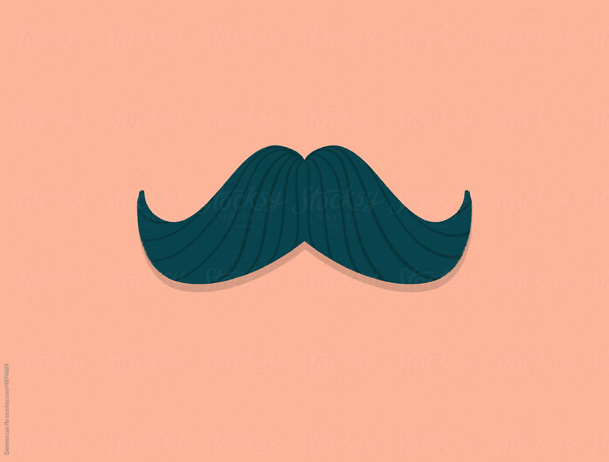 Movember. November moustache Minimal illustration